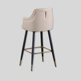 Premium PU Leather Tufted Bar Stool with Armrest – Carbon - Steel Frame & 300 kg Load Capacity - StoolTopia