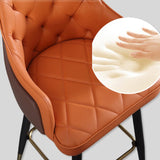 Premium PU Leather Tufted Bar Stool with Armrest – Carbon - Steel Frame & 300 kg Load Capacity - StoolTopia