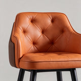 Premium PU Leather Tufted Bar Stool with Armrest – Carbon-Steel Frame & 300 kg Load Capacity - StoolTopia