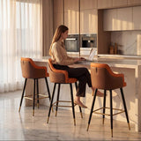 Premium PU Leather Tufted Bar Stool with Armrest – Carbon-Steel Frame & 300 kg Load Capacity - StoolTopia