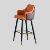 Premium PU Leather Tufted Bar Stool with Armrest – Carbon - Steel Frame & 300 kg Load Capacity - StoolTopia