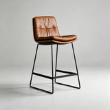 Premium Upholstered Bar Stool with Metal Frame - Modern Kitchen Counter Chair - StoolTopia