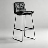 Premium Upholstered Bar Stool with Metal Frame - Modern Kitchen Counter Chair - StoolTopia