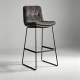 Premium Upholstered Bar Stool with Metal Frame - Modern Kitchen Counter Chair - StoolTopia