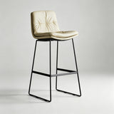 Premium Upholstered Bar Stool with Metal Frame - Modern Kitchen Counter Chair - StoolTopia