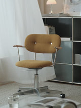 Designer Bouclé Office Chair with Adjustable Height & Swivel