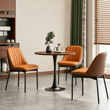 PU Leather Dining Chair with Gold Legs - Italian Style - StoolTopia