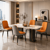 PU Leather Dining Chair with Gold Legs - Italian Style - StoolTopia