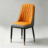 PU Leather Dining Chair with Gold Legs - Italian Style - StoolTopia