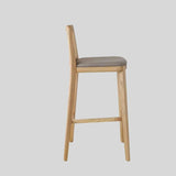 Rattan Back Farmhouse Barstools Mid Century Modern Wood Bar Chairs Comfortable PU Leather Kitchen Island Chairs for Pub/Breakfast Bar - StoolTopia
