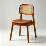 Rattan Dining Chair – Solid Wood Frame, Hand - Woven Cane Seat - StoolTopiaDining Chairs