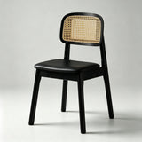 Rattan Dining Chair – Solid Wood Frame, Hand - Woven Cane Seat - StoolTopiaDining Chairs