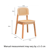 Rattan Dining Chair – Solid Wood Frame, Hand - Woven Cane Seat - StoolTopiaDining Chairs