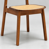 Rattan Dining Chair – Solid Wood Frame, Hand - Woven Cane Seat - StoolTopiaDining Chairs