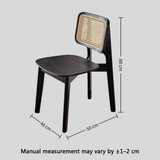 Rattan & Solid Wood Dining Chair | Natural, Walnut & Black | 45cm Seat Height - StoolTopia