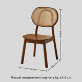 Rattan & Solid Wood Dining Chair | Natural, Walnut & Black | 45cm Seat Height - StoolTopia