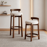 Reception Luxury High Wooden Bar Stool Modern Home Minimalist Designer Kitchen Counter Stools Accent Sillas Bar Furniture - StoolTopia