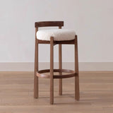 Reception Luxury High Wooden Bar Stool Modern Home Minimalist Designer Kitchen Counter Stools Accent Sillas Bar Furniture - StoolTopia
