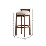 Reception Luxury High Wooden Bar Stool Modern Home Minimalist Designer Kitchen Counter Stools Accent Sillas Bar Furniture - StoolTopia
