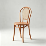 Retro American Solid Wood Rattan Chair, Fully Assembled Cafe & Bistro Seat - StoolTopia