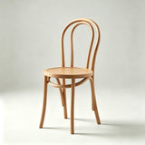 Retro American Solid Wood Rattan Chair, Fully Assembled Cafe & Bistro Seat - StoolTopia