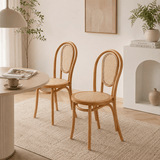 Retro American Solid Wood Rattan Chair, Fully Assembled Cafe & Bistro Seat - StoolTopia