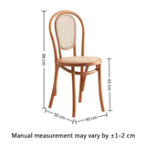 Retro American Solid Wood Rattan Chair, Fully Assembled Cafe & Bistro Seat - StoolTopia