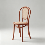 Retro American Solid Wood Rattan Chair, Fully Assembled Cafe & Bistro Seat - StoolTopia