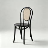 Retro American Solid Wood Rattan Chair, Fully Assembled Cafe & Bistro Seat - StoolTopia