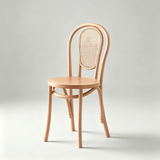 Retro American Solid Wood Rattan Chair, Fully Assembled Cafe & Bistro Seat - StoolTopia