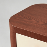 Retro Modern Bedside Table with Cream Cylindrical Legs and Drawer - StoolTopia