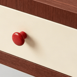 Retro Modern Bedside Table with Cream Cylindrical Legs and Drawer - StoolTopia