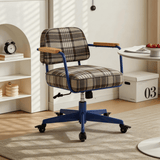 Retro Plaid Adjustable Height Swivel Desk Chair - StoolTopia