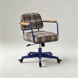 Retro Plaid Adjustable Height Swivel Desk Chair - StoolTopia