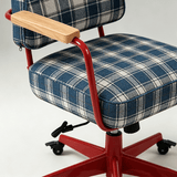 Retro Plaid Adjustable Height Swivel Desk Chair - StoolTopia
