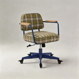 Retro Plaid Adjustable Height Swivel Desk Chair - StoolTopia