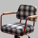 Retro Plaid Adjustable Height Swivel Desk Chair - StoolTopia