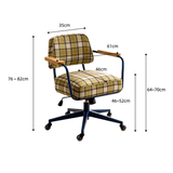 Retro Plaid Adjustable Height Swivel Desk Chair - StoolTopia