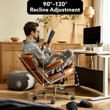 Robin Executive Chair – Genuine Leather, Mid - Century Modern, Aluminum Base - StoolTopiaOffice Chairs