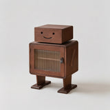 Robot-Shaped Wooden Bedside Cabinet with Storage - StoolTopia