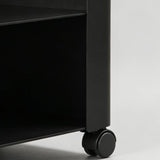 Rolling Side Table with Storage Shelf - Modern Minimalist C-Shaped Design - StoolTopia