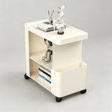 Rolling Side Table with Storage Shelf - Modern Minimalist C-Shaped Design - StoolTopia