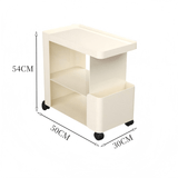 Rolling Side Table with Storage Shelf - Modern Minimalist C - Shaped Design - StoolTopia