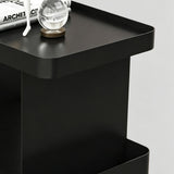 Rolling Side Table with Storage Shelf - Modern Minimalist C-Shaped Design - StoolTopia