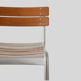 Roma Bar Chair with Beech Wood Backrest – Stainless Steel Frame in Modern Finishes - StoolTopia