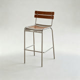 Roma Bar Chair with Beech Wood Backrest – Stainless Steel Frame in Modern Finishes - StoolTopia