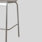 Roma Bar Chair with Beech Wood Backrest – Stainless Steel Frame in Modern Finishes - StoolTopia