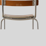 Roma Bar Chair with Beech Wood Backrest – Stainless Steel Frame in Modern Finishes - StoolTopia
