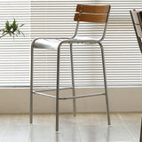 Roma Bar Chair with Beech Wood Backrest – Stainless Steel Frame in Modern Finishes - StoolTopia