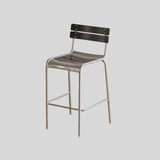Roma Bar Chair with Beech Wood Backrest – Stainless Steel Frame in Modern Finishes - StoolTopia